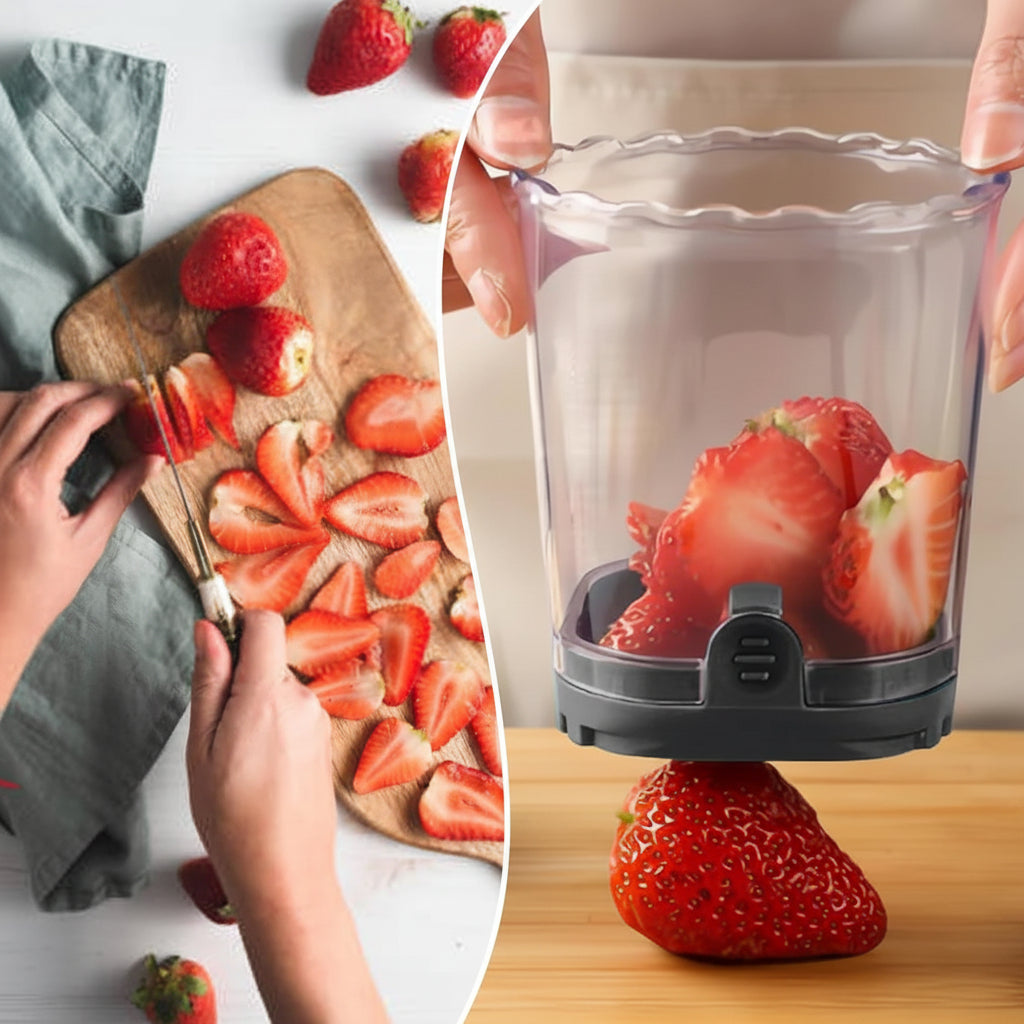 Fruit Slicer 8 Blades Easy Use Strawberry