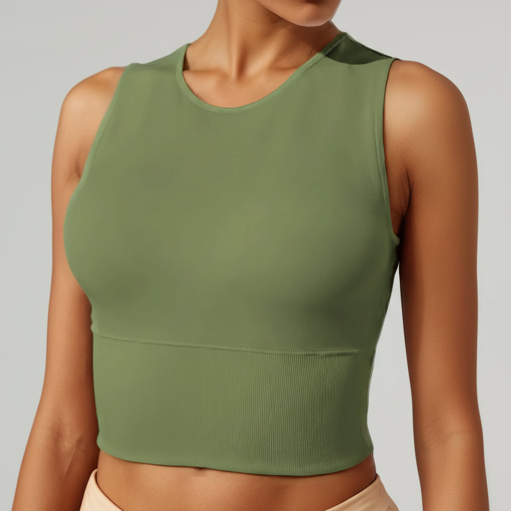 Womens Pickleball Crop Tank High Stretch