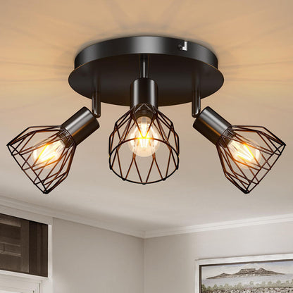 Industrial Adjustable Black Spotlight