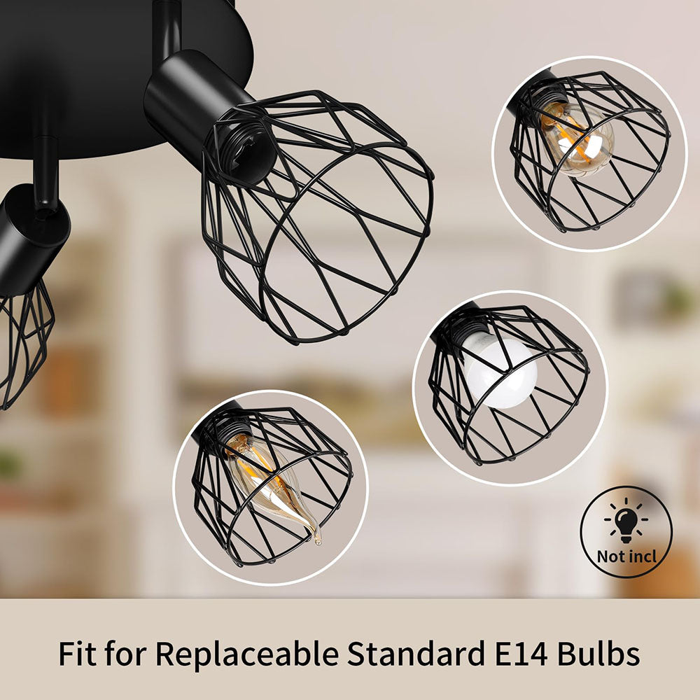 Industrial Adjustable Black Spotlight