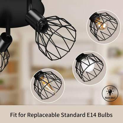 Industrial Adjustable Black Spotlight