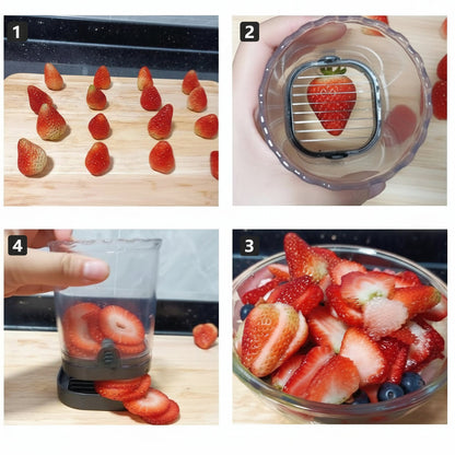 Fruit Slicer 8 Blades Easy Use Strawberry