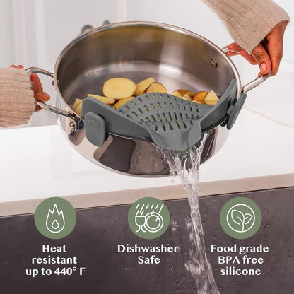 Kitchen Strainer Clip Style Pot Pasta