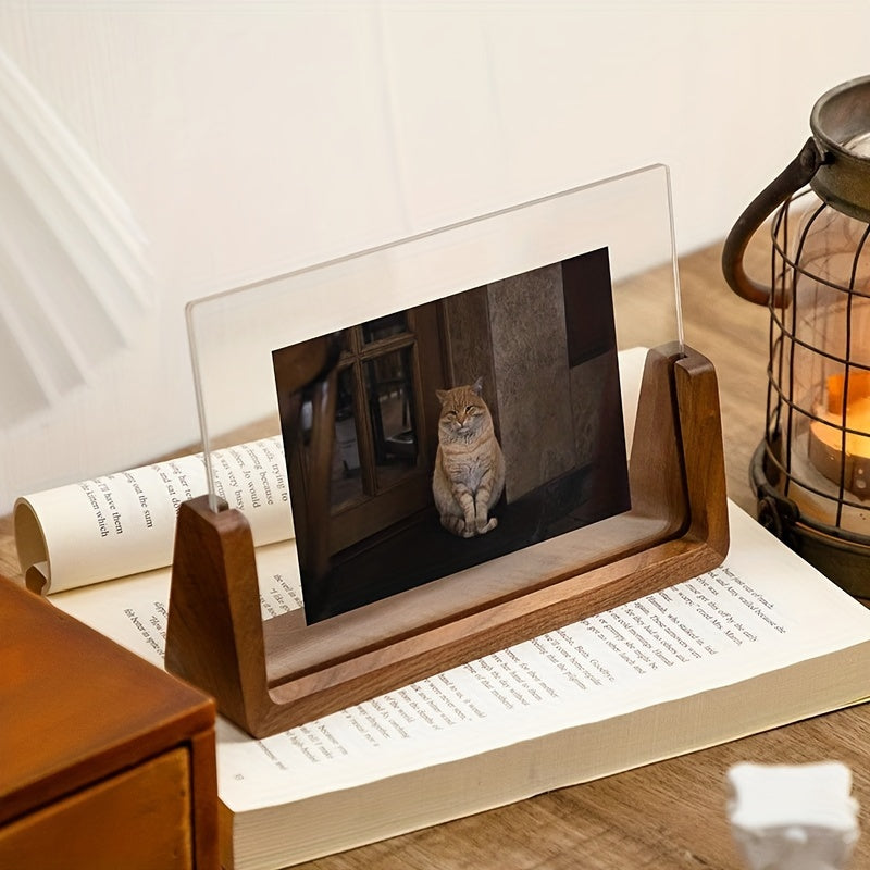 U Shaped Acrylic & Wood Photo Frame