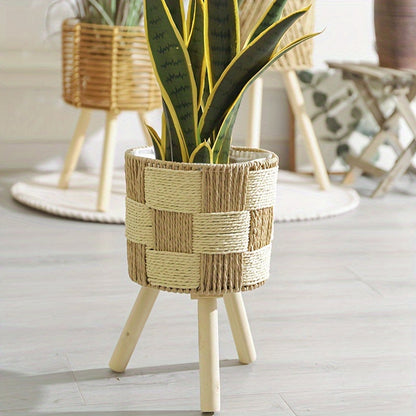 Bohemian Bamboo Woven Flower Stand