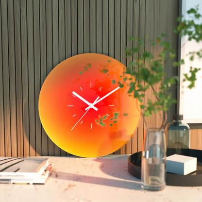 Sunset Glass Wall Clock Modern Gradient