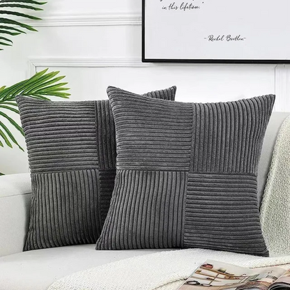 Corduroy Cushion Covers Luxury Striped Throw