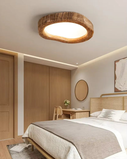 Le Halo Bois Ceiling Light Rustic Wood