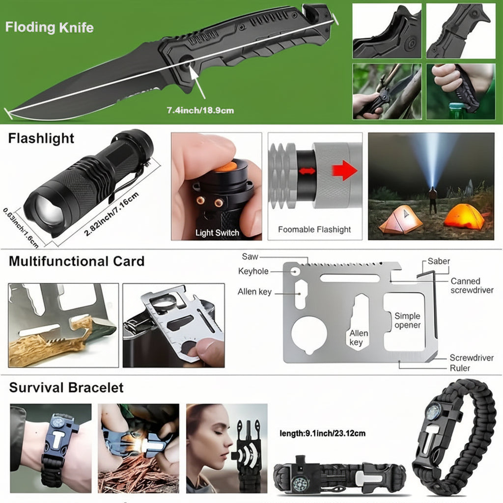 Compact Survival Backpack Outdoor First Aid