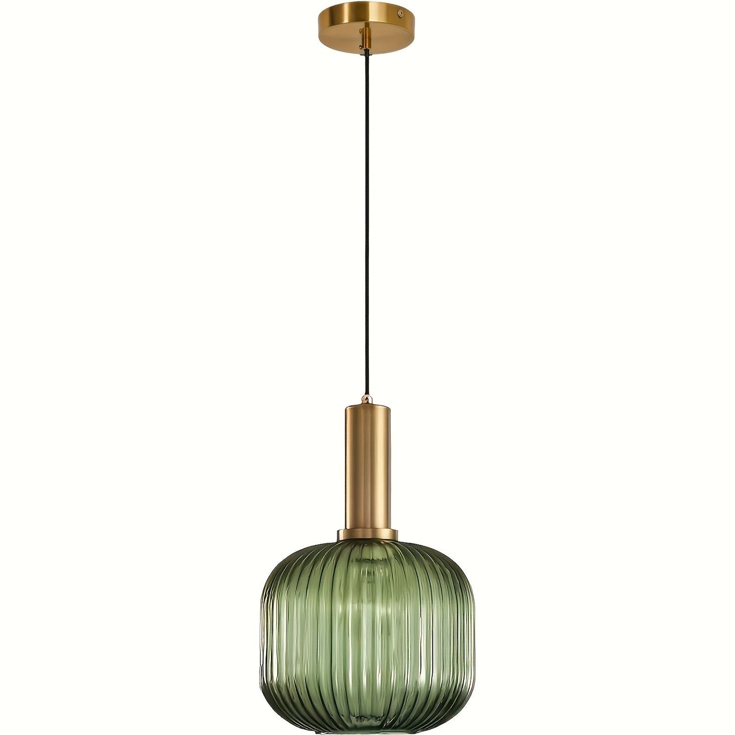 Modern Striped Glass Pendant Light Brass &