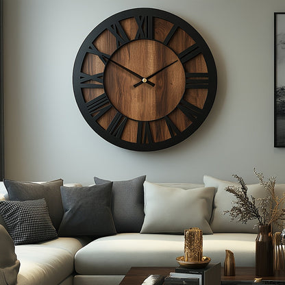 Vintage Wooden Wall Clock Roman Numeral