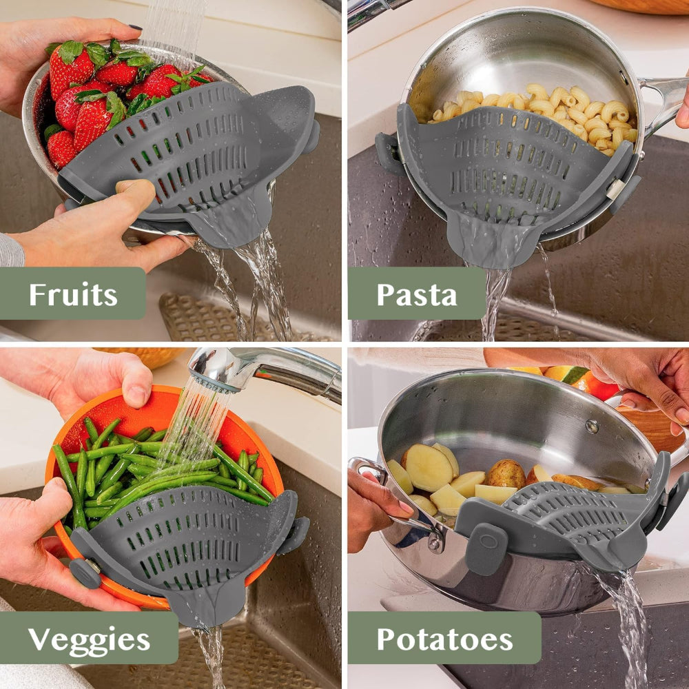 Kitchen Strainer Clip Style Pot Pasta