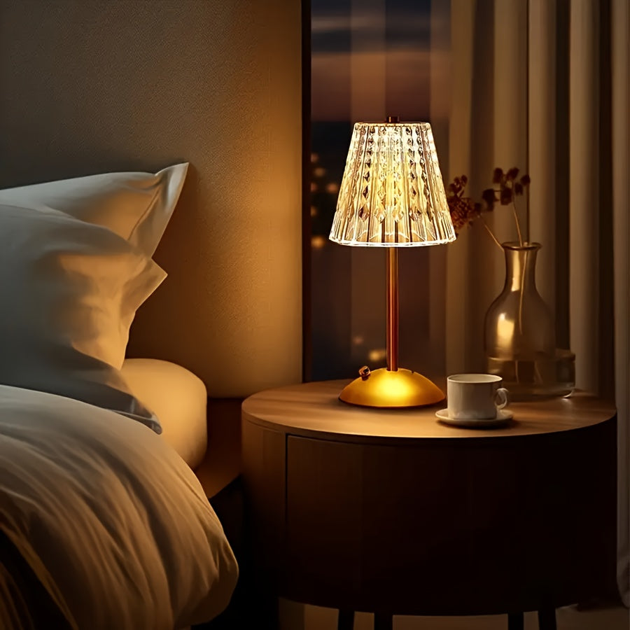 Crystal Touch Table Lamp USB Rechargeable