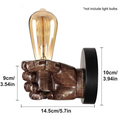 Industrial Hand Wall Lamp Resin E26 Wall