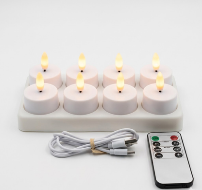 LED Candles Flameless Set Remote Timer USB