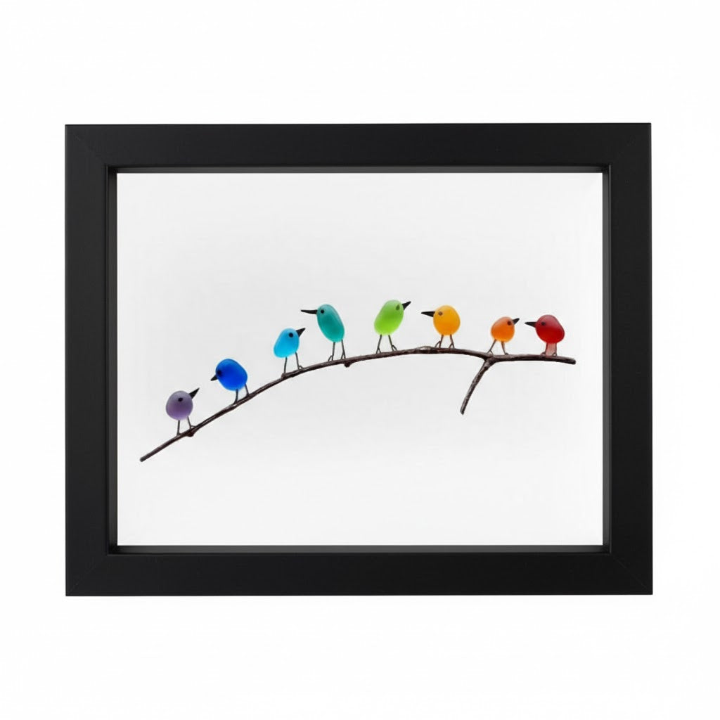 Wall Art Picture Frame Sea Glass Bird
