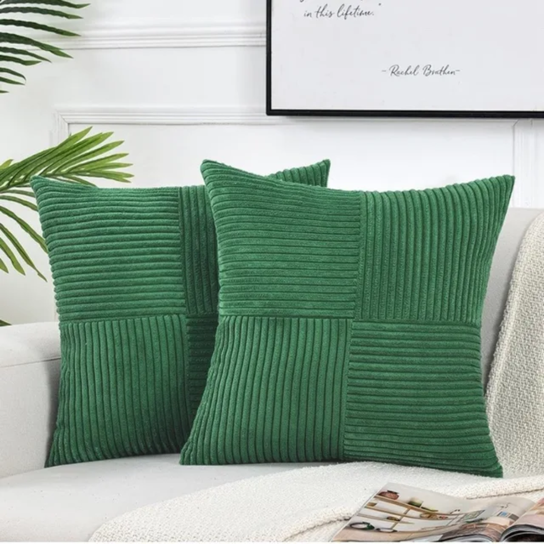 Corduroy Cushion Covers Luxury Striped Throw
