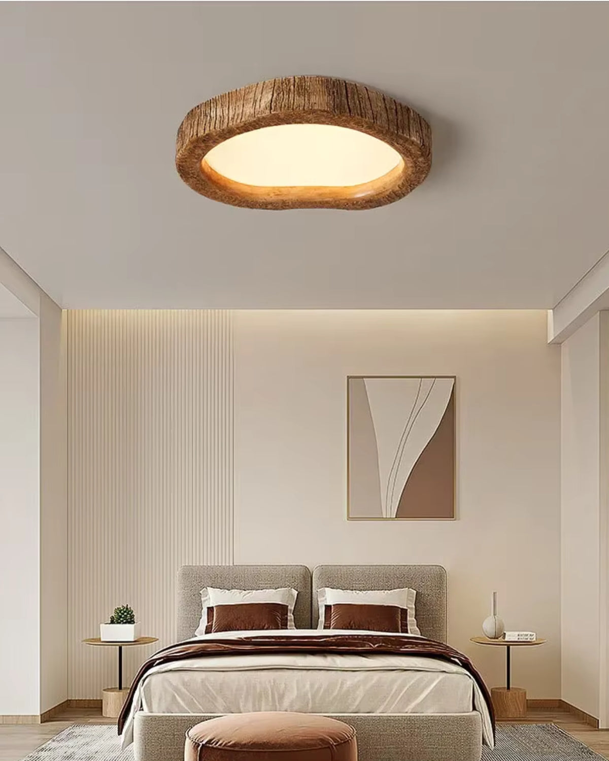 Le Halo Bois Ceiling Light Rustic Wood
