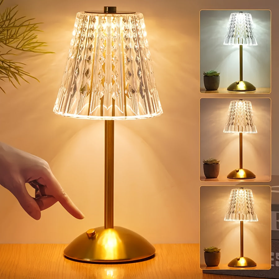 Crystal Touch Table Lamp USB Rechargeable