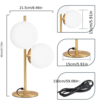 Modern Golden Table Lamp White Glass Globe