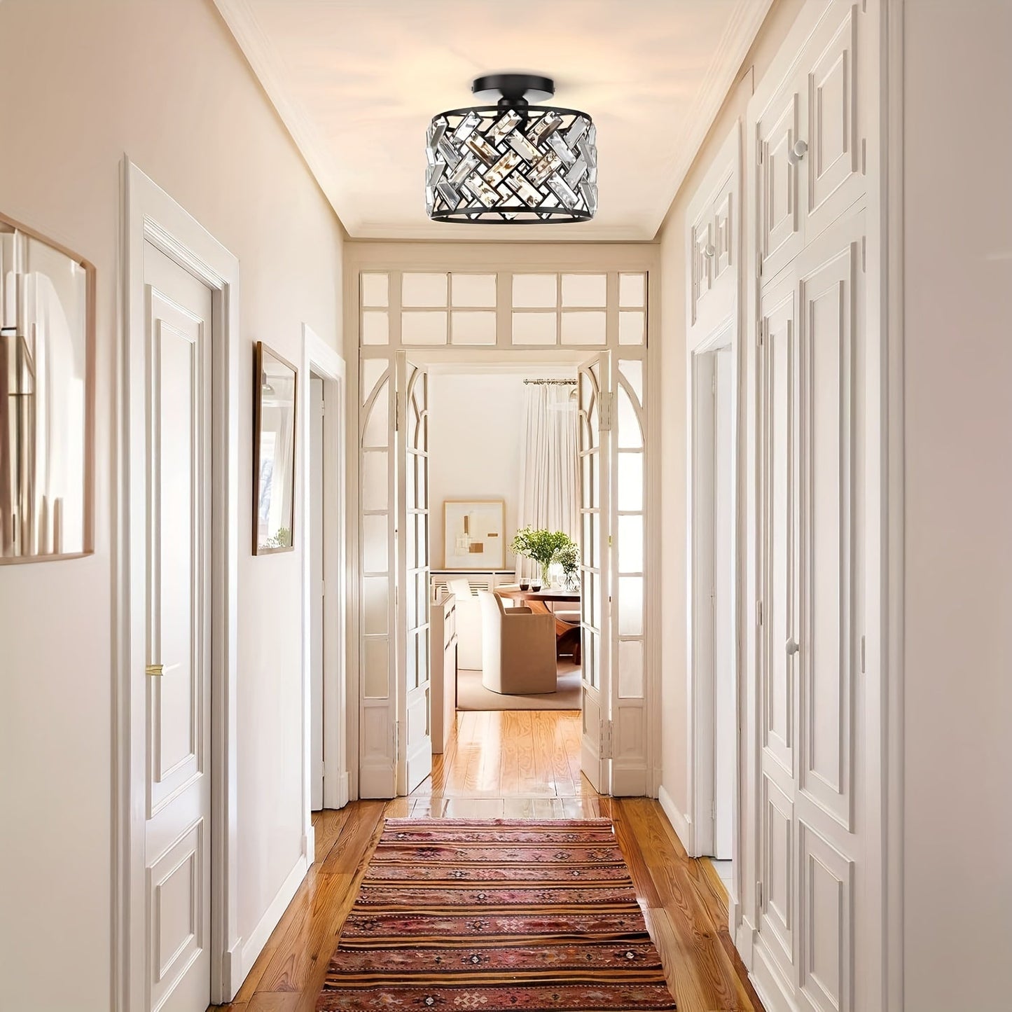 Modern Crystal Semi Flush Mount Ceiling