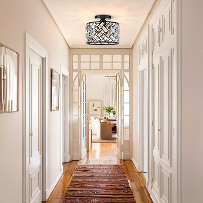 Modern Crystal Semi Flush Mount Ceiling