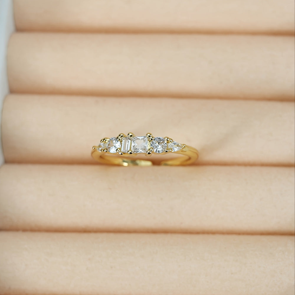 Mothers Day Gold Ring Set Stackable