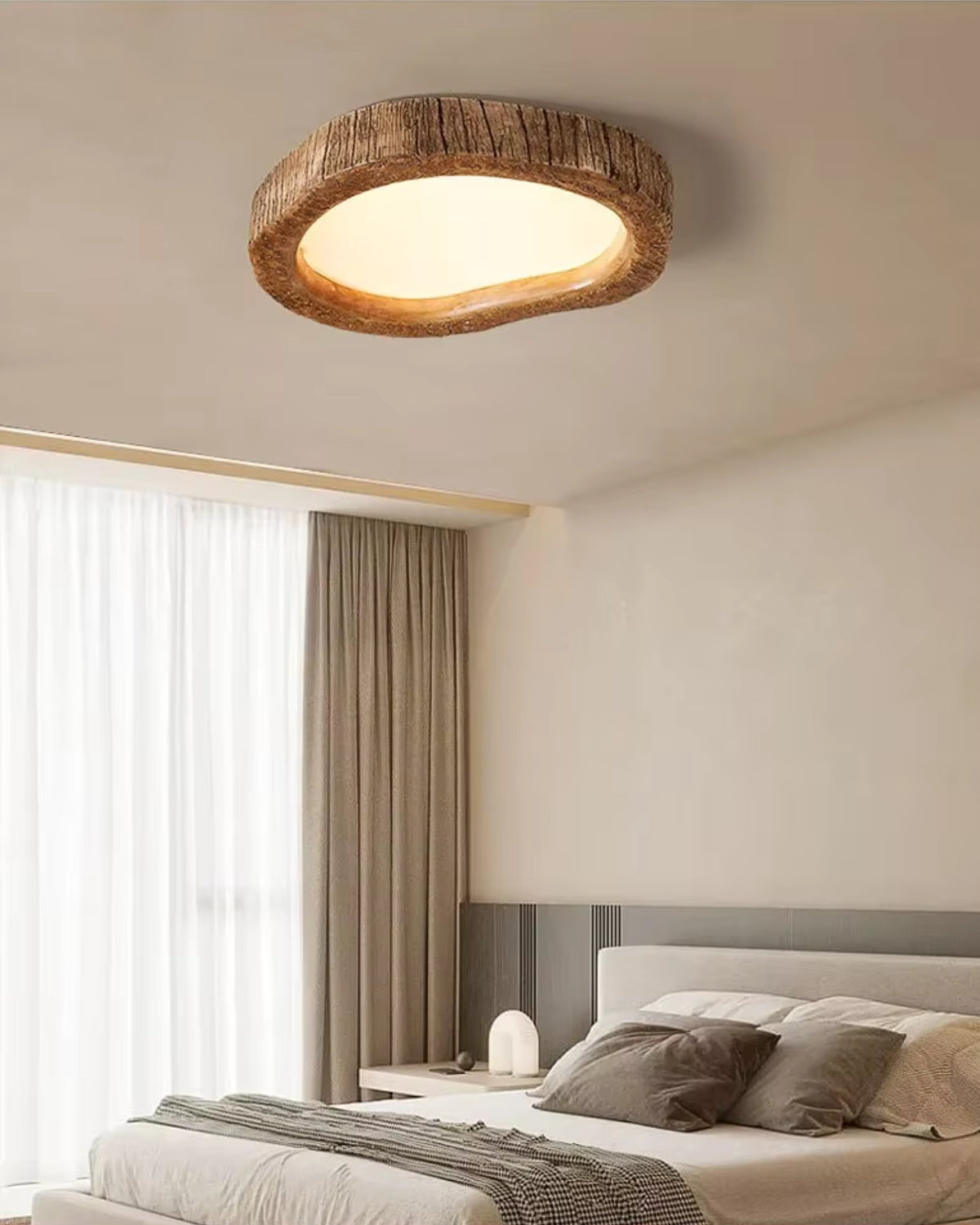 Le Halo Bois Ceiling Light Rustic Wood