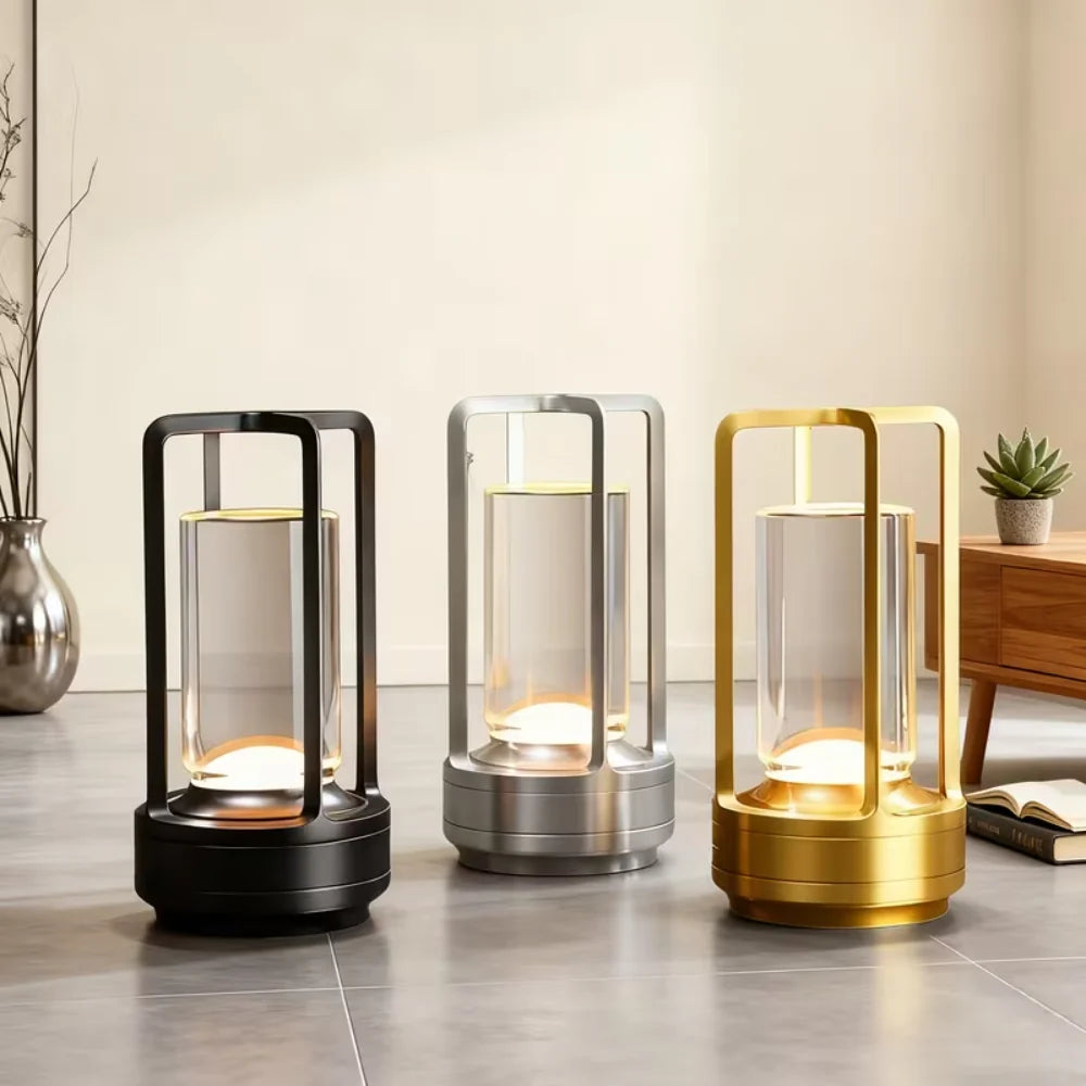 Table Lamp Modern Metal Cylinder LED Light