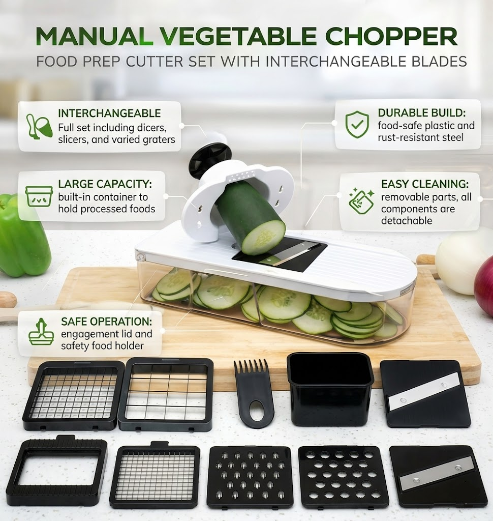 Vegetable Chopper Manual Food Prep Cutter