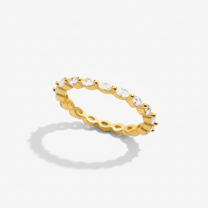 Stacking Ring Geometric Pavé Sterling Silver
