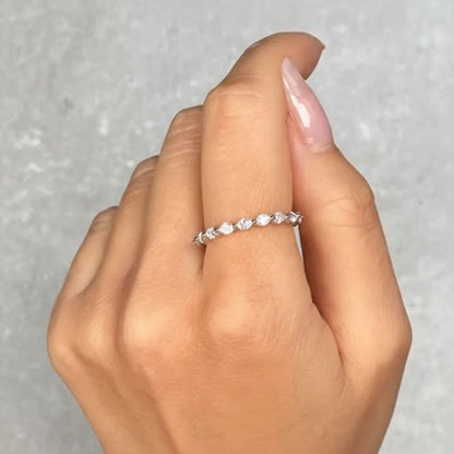 Stacking Ring Geometric Pavé Sterling Silver