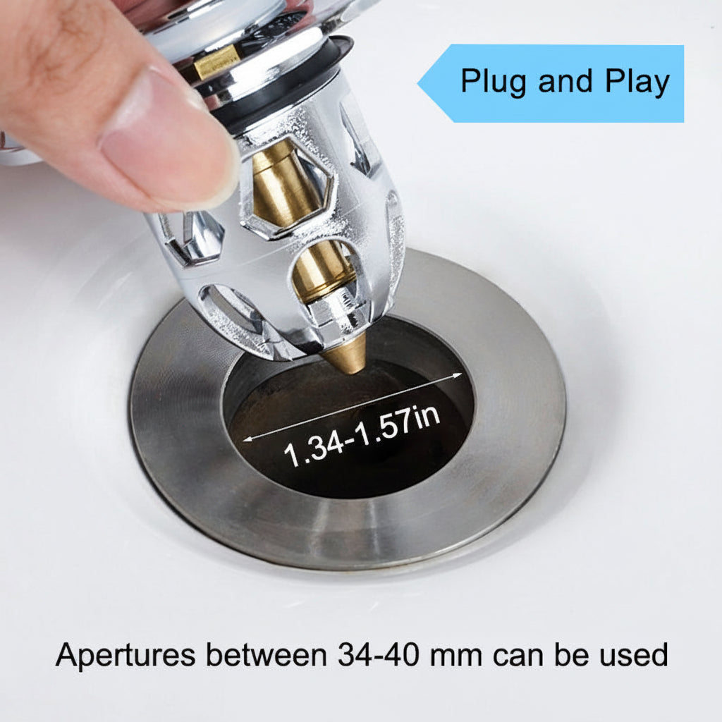 Sink Drain Stopper Pop Up Stainless Steel