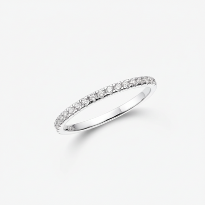 Stacking Ring Geometric Silver Band Cubic