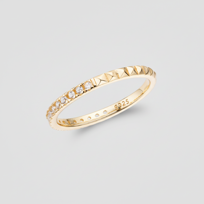 Stacking Ring Geometric Silver Band Cubic