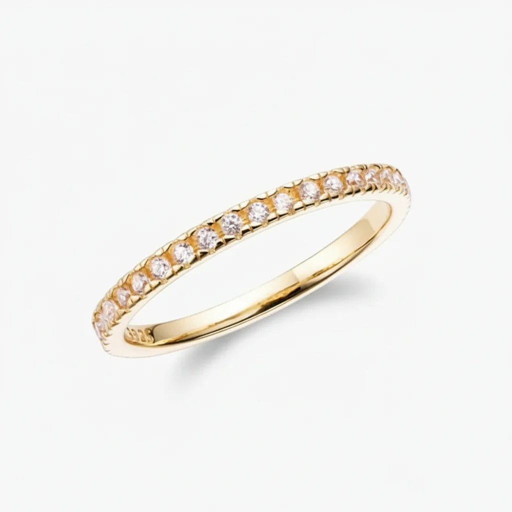 Stacking Ring Geometric Silver Band Cubic