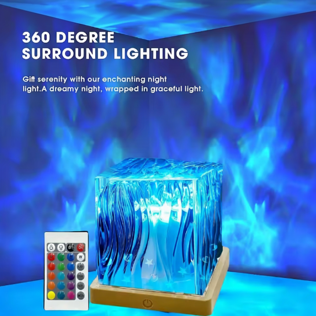 LED Night Light RGB Crystal Projector Lamp