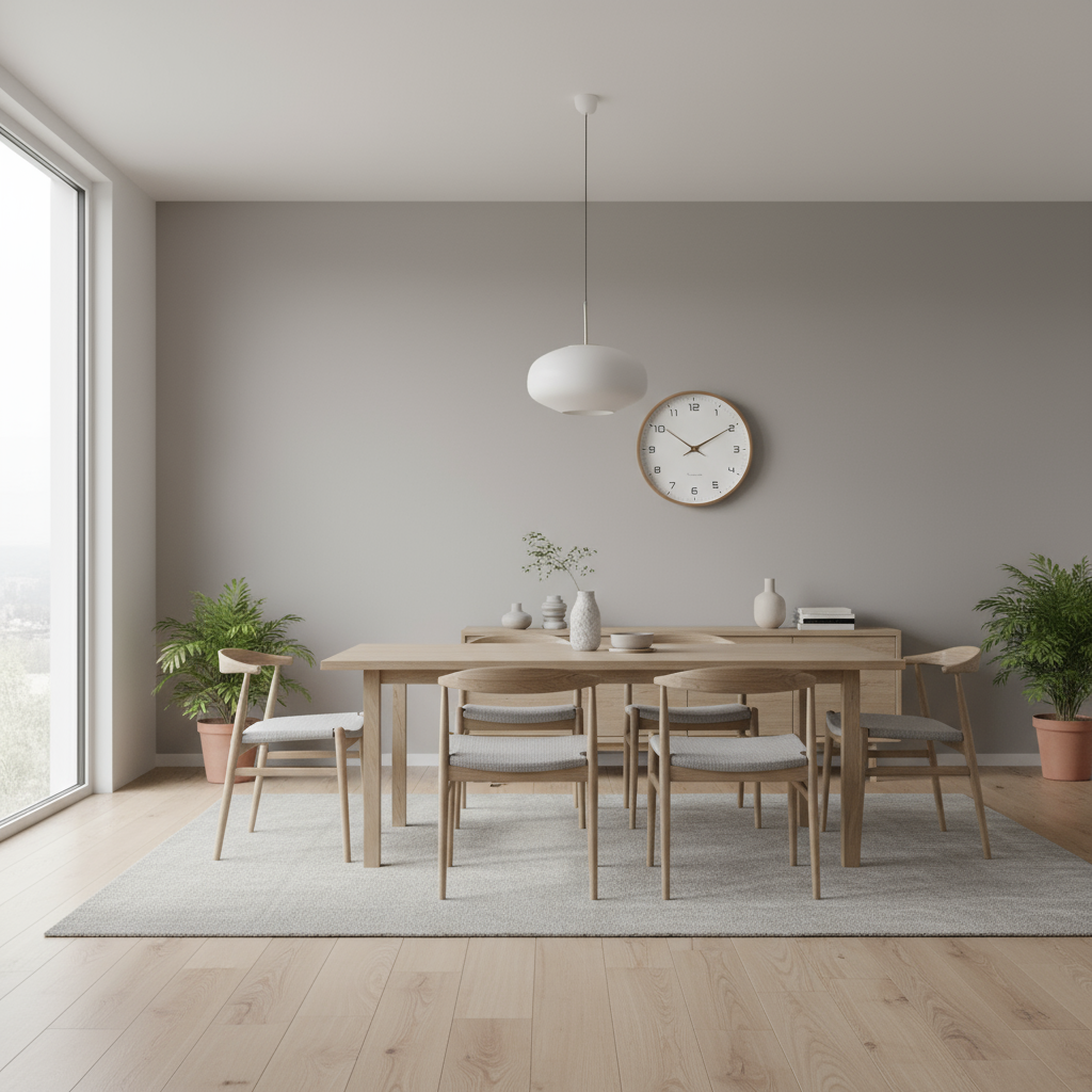 Nordic Wall Clock Minimalist Wood Frame