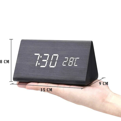 LED Smart Alarm Clock Modern Voice