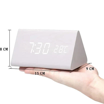 LED Smart Alarm Clock Modern Voice