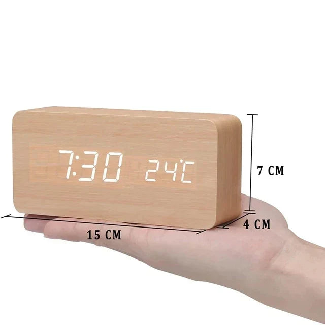 LED Smart Alarm Clock Modern Voice