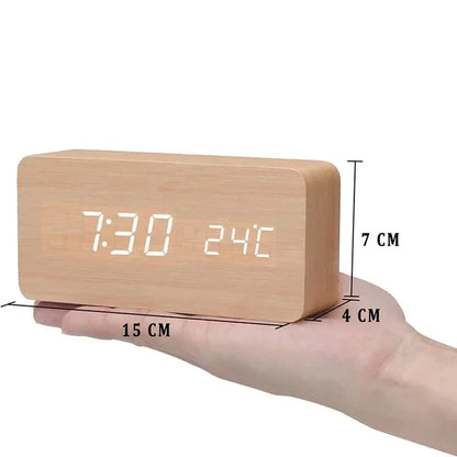 LED Smart Alarm Clock Modern Voice
