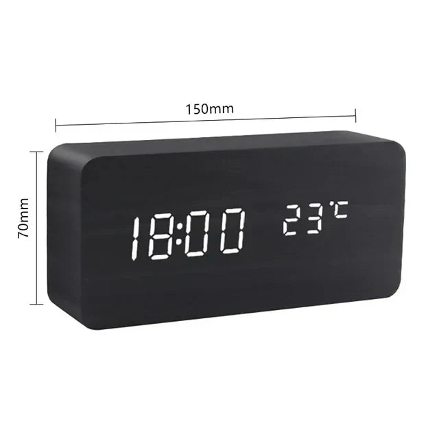 LED Smart Alarm Clock Modern Voice
