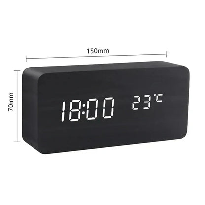 LED Smart Alarm Clock Modern Voice