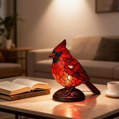 Table Lamp Red Cardinal Bird USB Powered
