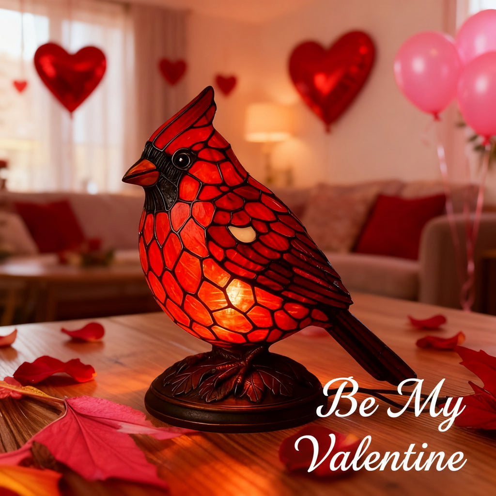 Table Lamp Red Cardinal Bird USB Powered