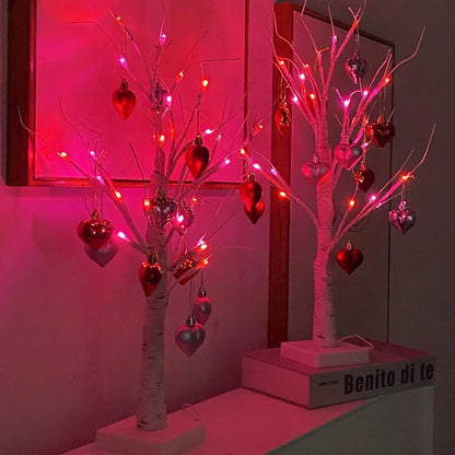 Table Lamp LED Birch Tree Heart Light