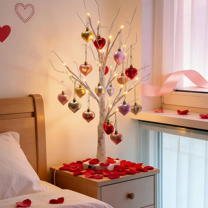 Table Lamp LED Birch Tree Heart Light