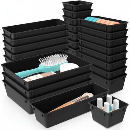 Drawer Organizer Plastic Storage Trays Set
