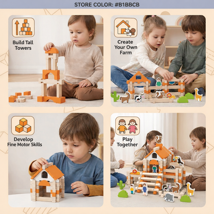Kids Toys Montessori Wooden Building Blocks